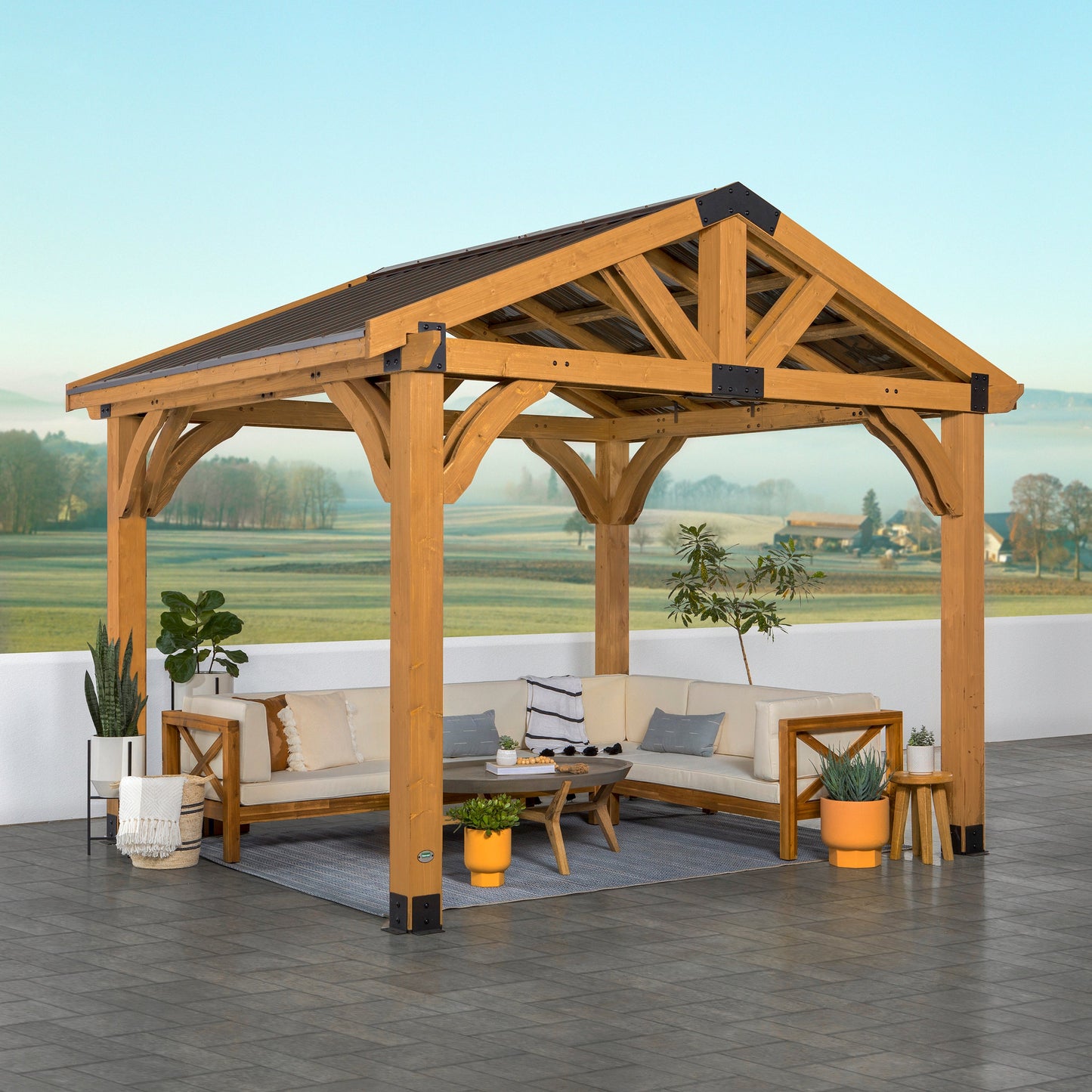 12x10 Arlington Gazebo – Light Brown