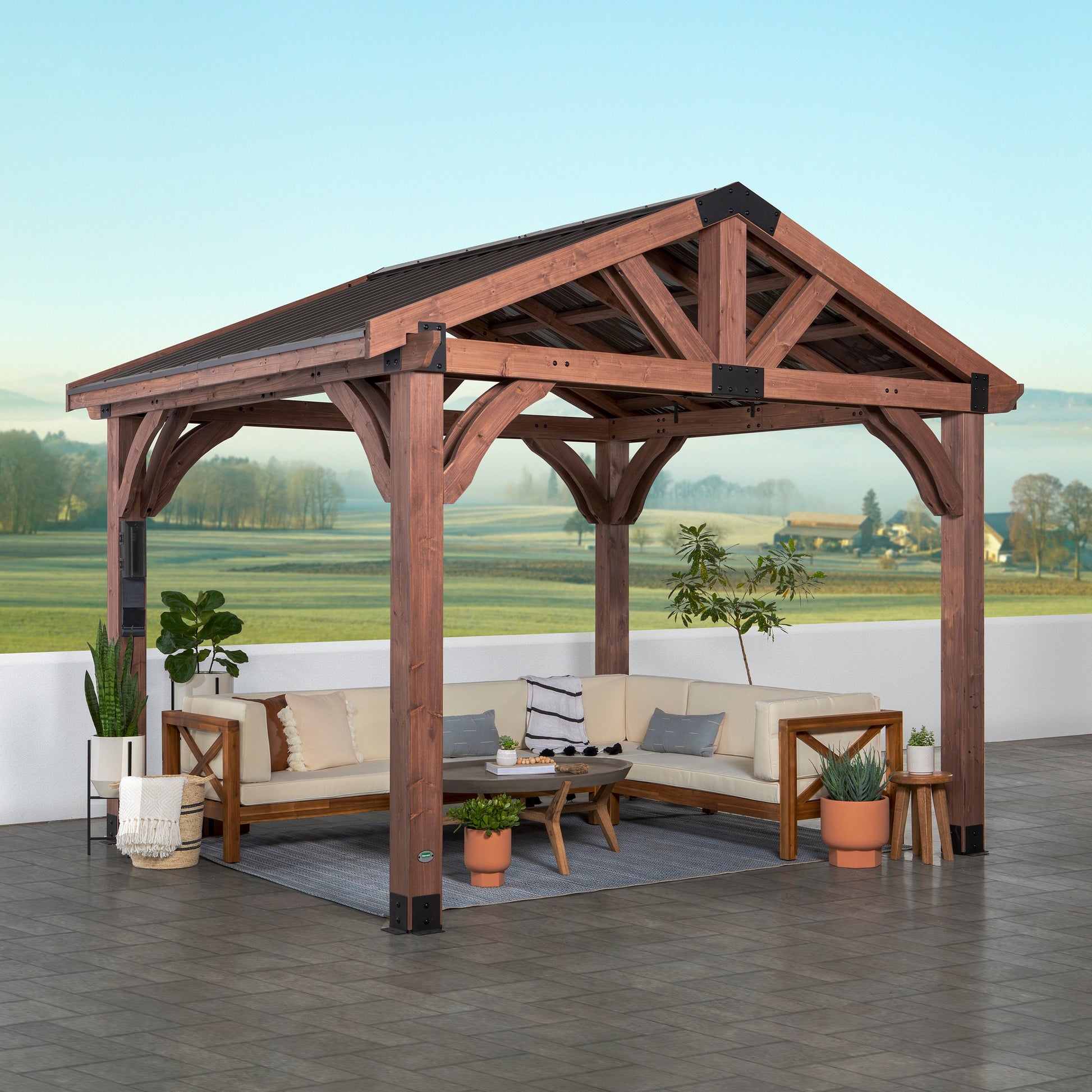 12x10 Arlington Gazebo – Dark Brown