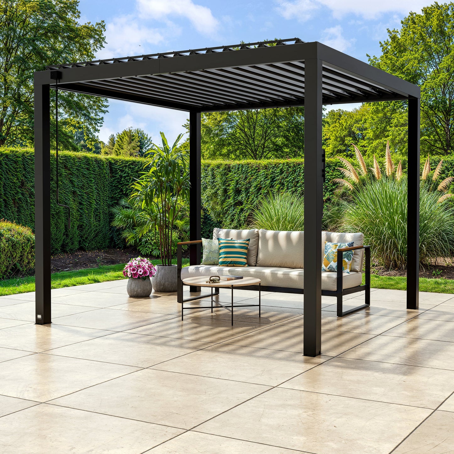 10x10 Sarasota Steel Louvered Pergola