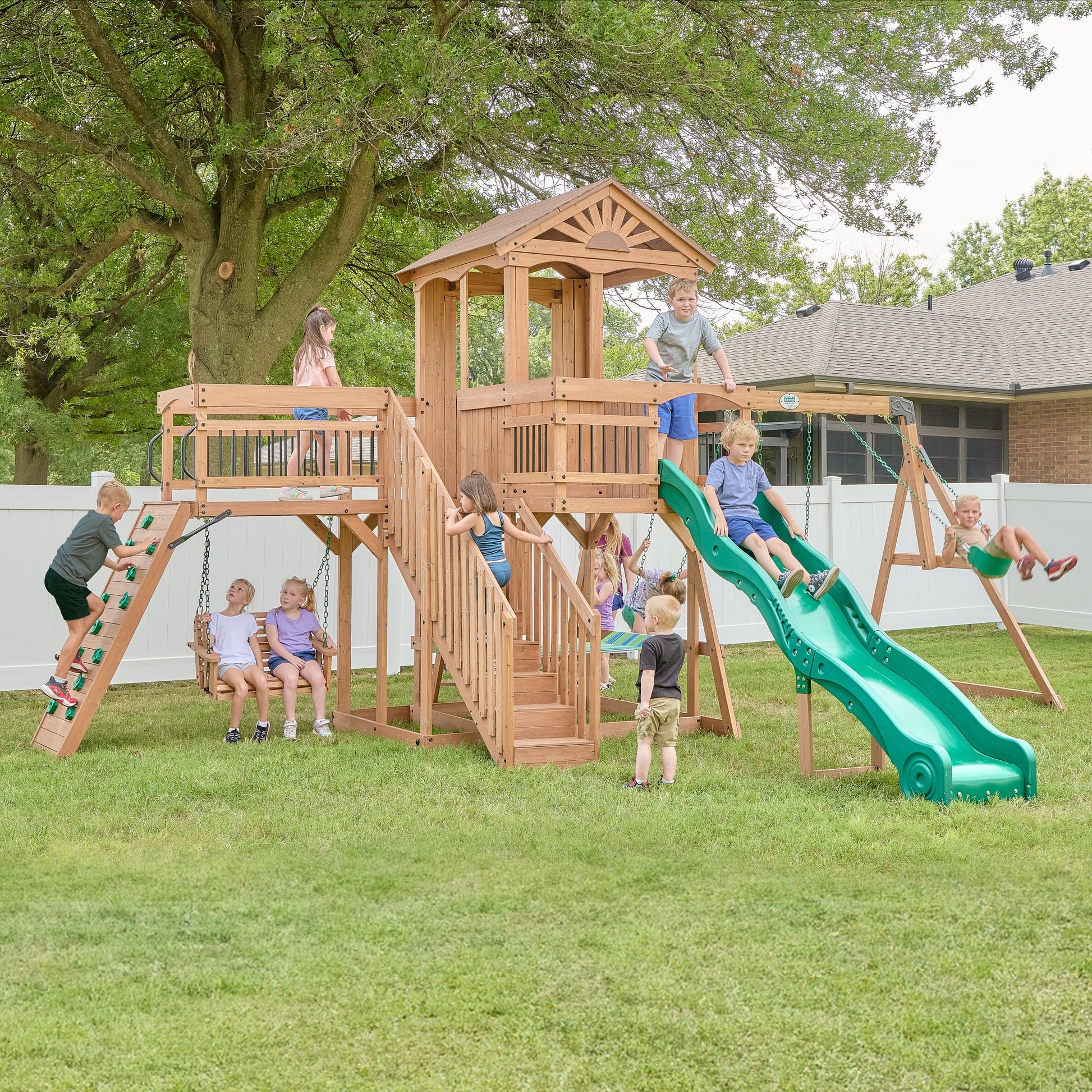 Caribbean Wooden Swing Set